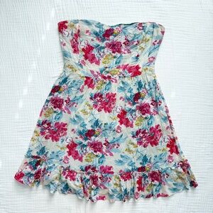 Annabella strapless sweetheart neckline white & pink ruffle dress size Medium